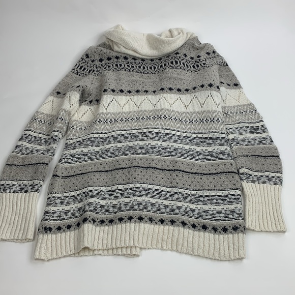 Maurice’s Cardigan Sweater Size Large Open front Creme Black Gray New NWT - Picture 2 of 14